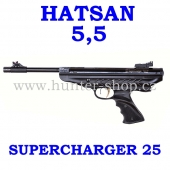 Vzduchová pistole Hatsan 25 SUPERCHARGER - 5,5 mm + terče + diabolky zdarma 